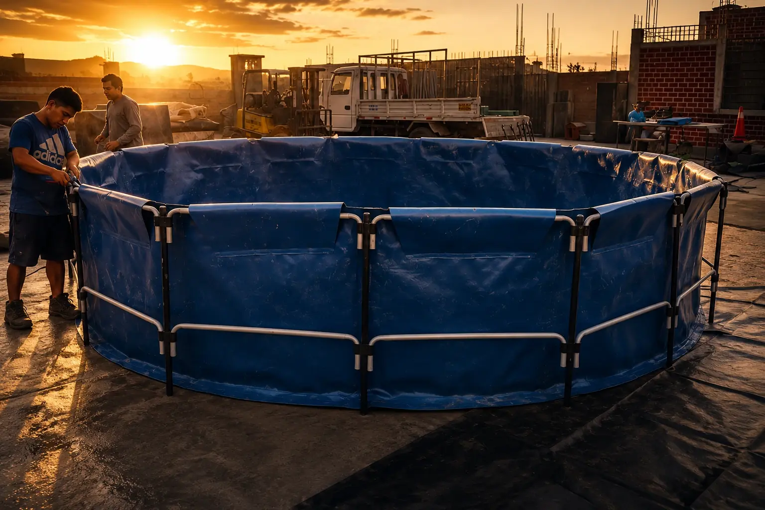Tanque plegable azul