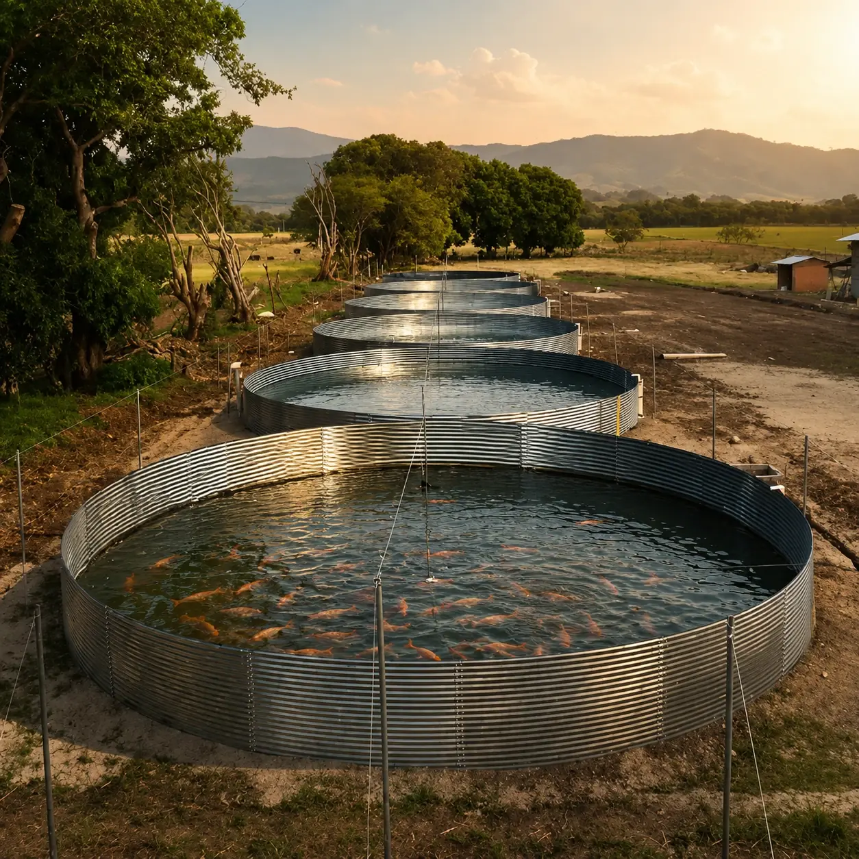 Sistema de tanque australiano para acuicultura