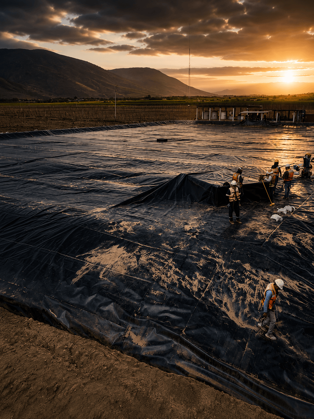 Proceso de instalación de geomembrana en campo